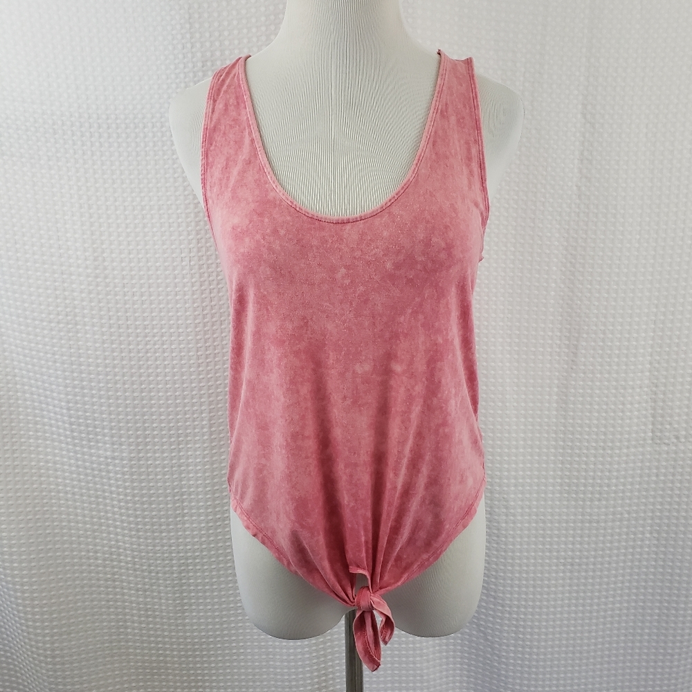 American Eagle Tie Tank Top Soft & Sexy Pink Acid Wash Boho size Small